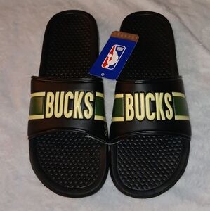 New Milwaukee Bucks Slides NBA Basketball Slide Sandals Shoes Vintage Y2K